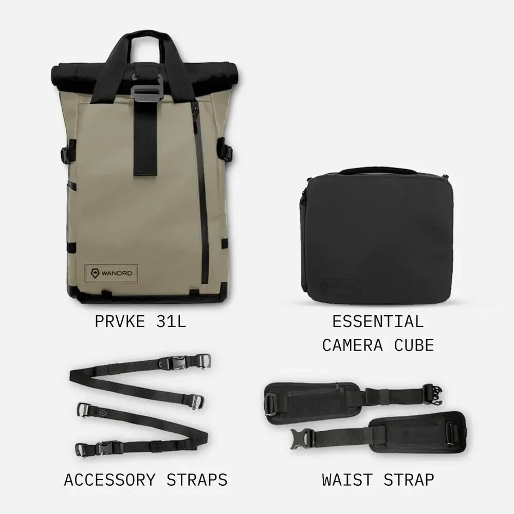 WANDRD PRVKE 31L Backpack Photography |BUNDLE WITH CAMERA CUBE!! | Yuma Tan